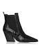 Damen Chelsea Stiefeletten mit hohem Absatz Schwarz