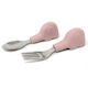 Tiny Twinkle Baby Cutlery Set made of Silicone for 12+ months Gray 2pcs