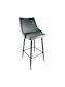 Табуретка Бар Облечено с кадифе Manhattan Grey/Black 2бр 51x57x110бр