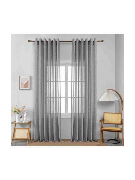 My Home Luxury Perdea Cu Capse Gri 270x290cm