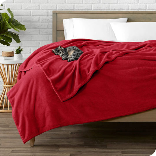 My Home Luxury Κουβέρτα Fleece Υπέρδιπλη 220x240εκ. Κόκκινη