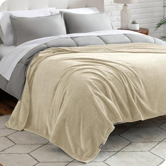 My Home Luxury Κουβέρτα Fleece Μονή 160x220εκ. Εκρού