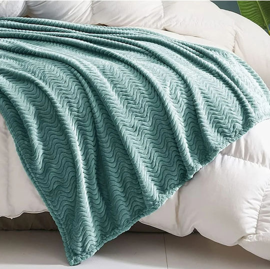 My Home Luxury Κουβέρτα Fleece Μονή 160x220εκ. Μέντα BL160-05