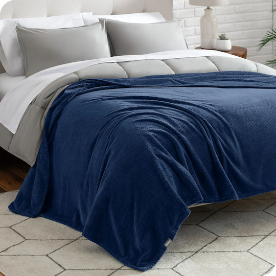 My Home Luxury Fleece Decke Übergröße 220x240cm Blau