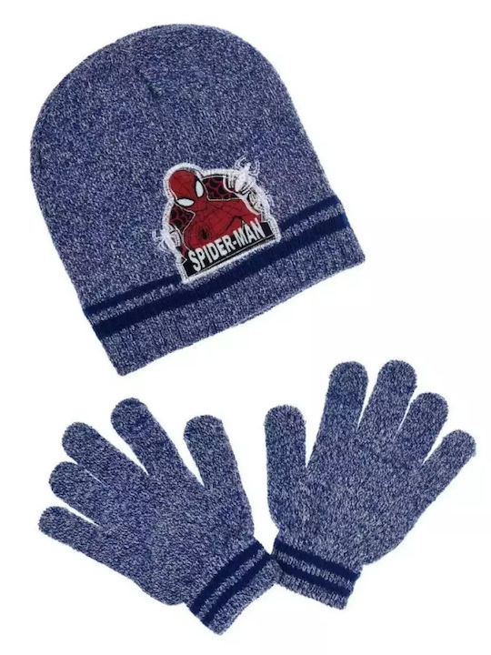 Set Mützen mit Fleece Blau Handschuhe Set Mützen mit Fleece Blau Handschuhe