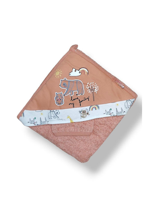 Babydom Baby Hooded Towel with Animals of the F...