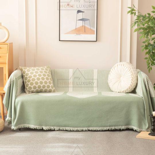 My Home Luxury Calobra Ριχτάρι Διθέσιου Καναπέ Ζακάρ 180x240εκ. Πράσινο C6-5240 C6-5240
