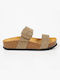 Leather Women's Anatomic Flatforms Sandals Olive Green