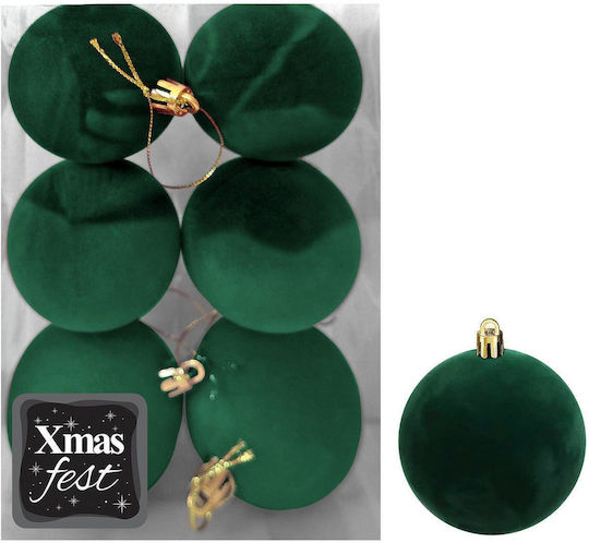 Set 6 Green Balls 6cm Set 6 Green Balls 6cm