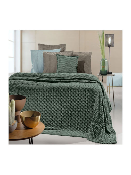 Guy Laroche Smoothie Set Blanket Fleece Single 160x220cm Pesto