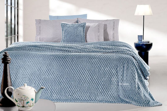Guy Laroche Smoothie Κουβέρτα Fleece Μονή 160x220εκ. Blue