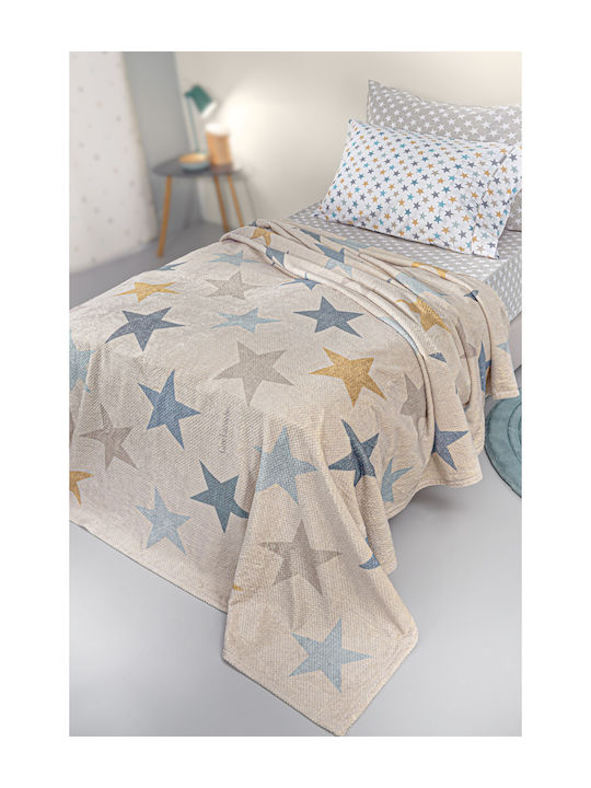 Guy Laroche Cosmos Blanket Fleece Single 160x220cm Natural