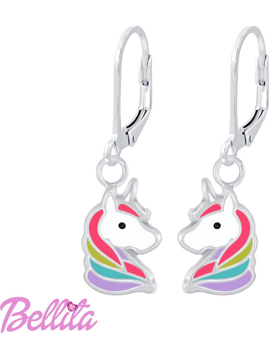Hypoallergenic Kids Earrings Pendants Unicorns from Silver