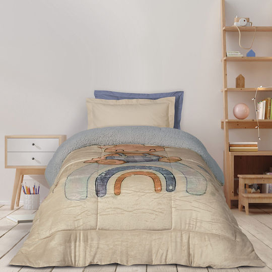 Das Home Kids Duvet Cover Single with Hollowfiber Filling 4925 Beige, Grey 160x220cm Das Home Kids Duvet Cover Single with Hollowfiber Filling 4925 Beige, Grey 160x220cm