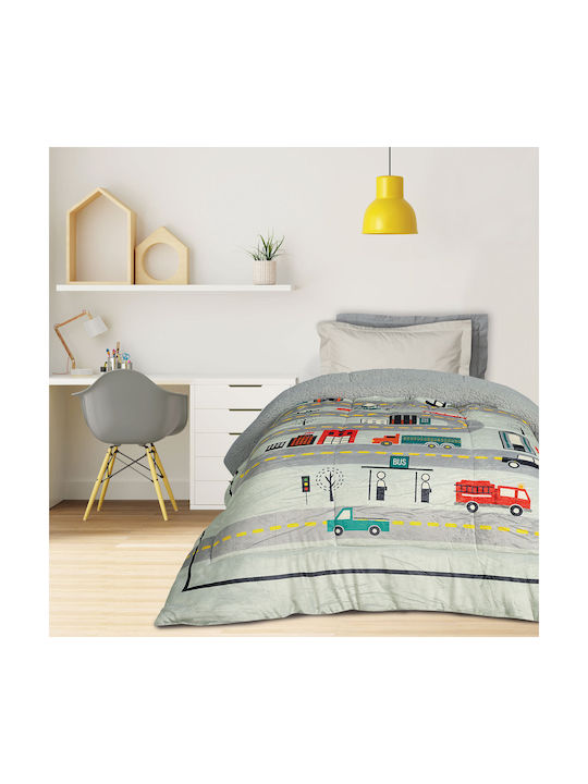Das Home Παιδικό Κουβερτοπάπλωμα Μονό με Γέμιση Hollowfiber Grey 160x220εκ. Das Home Παιδικό Κουβερτοπάπλωμα Μονό με Γέμιση Hollowfiber Grey 160x220εκ.