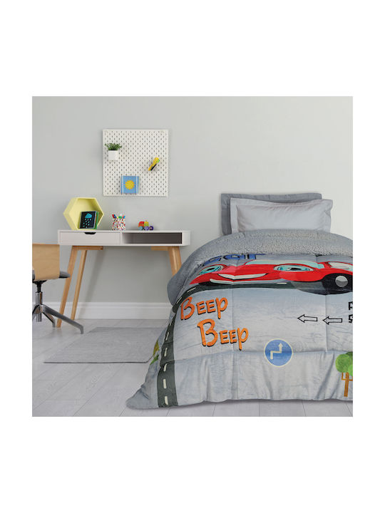 Das Home Kids Duvet Cover Single with Hollowfiber Filling Grey, Red 160x220cm