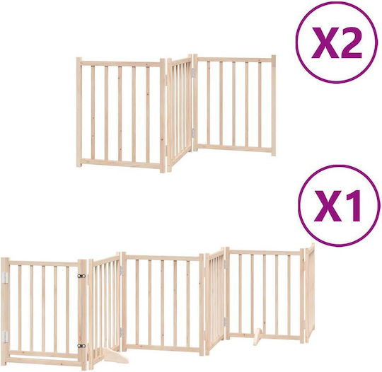 Hundezaun Faltbarer Raumteiler 12 Paneele 600cm Pappelholz Braun 50 x 60 x 2 cm