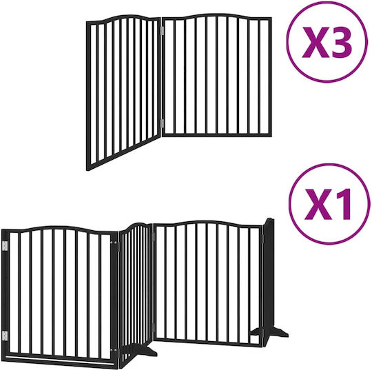 Vidaxl Hundegitter faltbar 10 Paneele 800 cm Pappelholz Schwarz