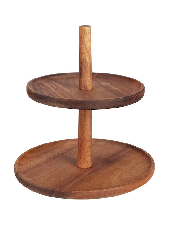 Ξύλινη Εταζέρα 2 Ορόφων Καφέ Ø23xY18.5cm Π23xΜ23xΥ18.5cm Ξύλινη Εταζέρα 2 Ορόφων Καφέ Ø23xY18.5cm Π23xΜ23xΥ18.5cm