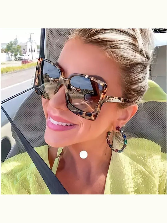 Unisex Sunglasses with Multicolour Plastic Frame and Brown Mirror Lens G-20