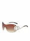 Unisex Sunglasses with Silver Metal Frame and Brown Lens G-02