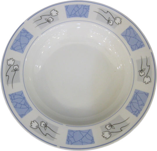 Epiplo-Fos Shallow Porcelain White Plate Diameter 19cm