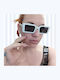 Women's Sunglasses with White Plastic Frame and Pink Lens xrxL48G2DIVIA