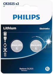 Philips Μπαταρίες Λιθίου CR2025 3V 2τμχ