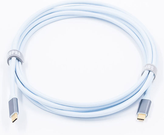 Supra USB 3.2 Cable USB-C male - USB-C 100W PD Λευκό 1m