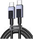 Ugreen USB 2.0 Cable USB-C Male - USB-C 100W PD Black 1m 45063