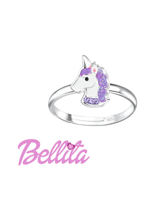 Kinder Ring mit Design Einhorn aus Silber 10023776