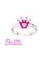 Fuchsia Krone Kinder Ring mit Steinen aus Silber 10020874