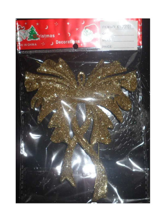 Hanging Bow Gold with Glitter