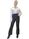 Women's Fabric Trousers Flared Brown