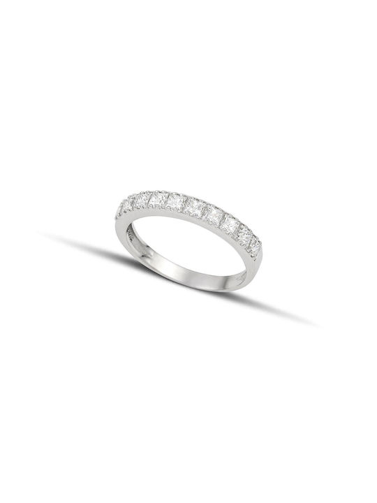 Themelidis Jewels Γυναικείο Δαχτυλίδι Μισόβερο με Ζιργκόν από Λευκόχρυσο 14Κ