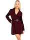 Mini Evening Shirt Dress Purple