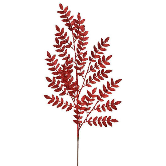 Roter Glitzer-Farnzweig 80 cm
