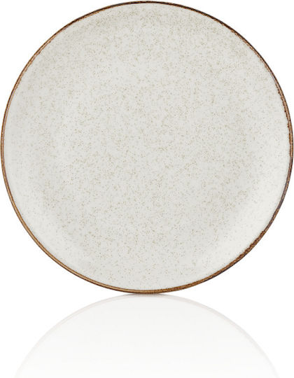 e-exoplismos Plate Shallow made of Porcelain White with Diameter 23cm 12pcs