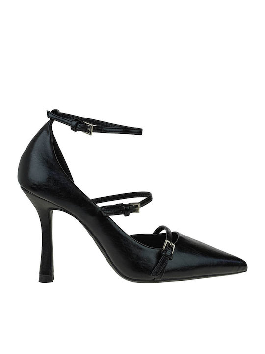 Black High Heels with Strap