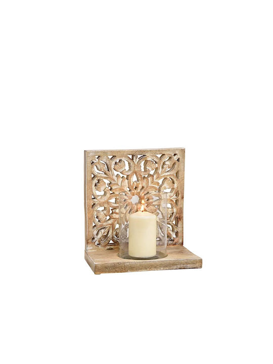 Christmas Wood Candlestick 27x25cm