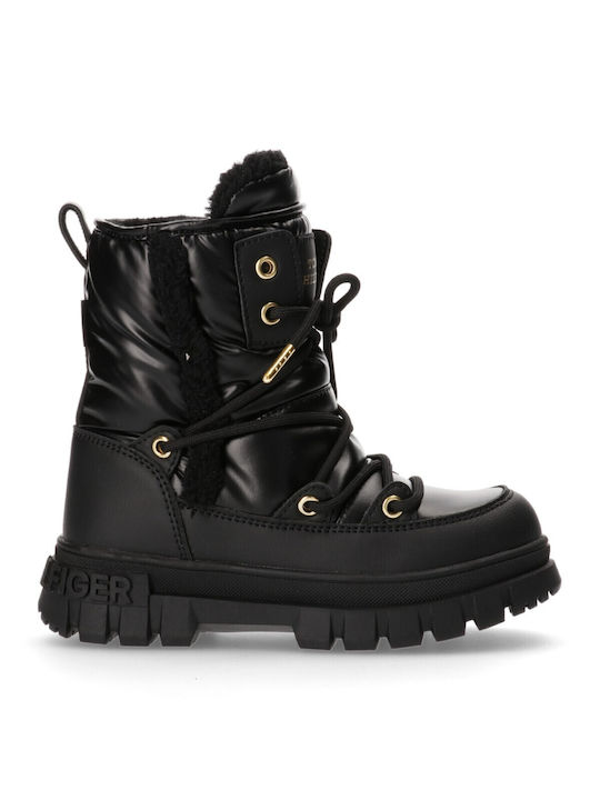 Kinder-Schneestiefel mit Reißverschluss Schwarze