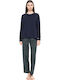 Pink Label Winter Women's Pyjama Set Navy