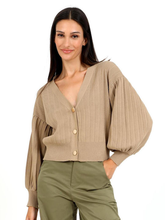 Doca Women's Knitted Cardigan Beige