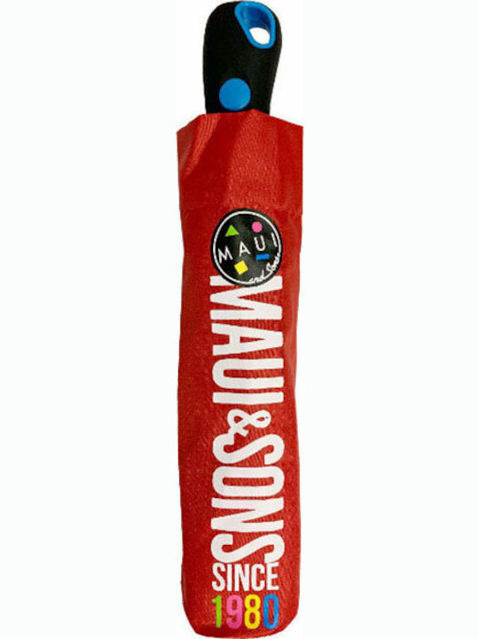 Maui & Sons Automatic Umbrella Compact Red