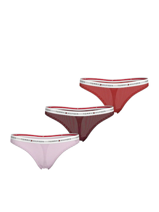 Tommy Hilfiger String 3Pack Pearly Pink, Deep Rouge, Crimson