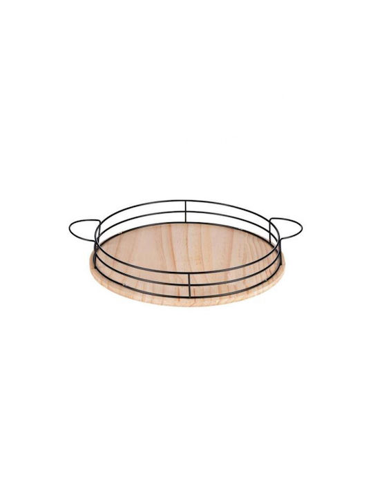 Atmosphera Wooden Round Decorative Tray 35x35x6cm