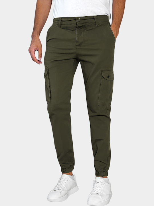 3Guys Trousers Cargo Elastic Forest Green