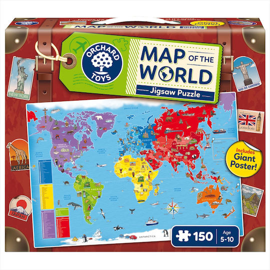Kinderpuzzle Map World für 10+ Jahre+ Jahre 150pcs Orchard