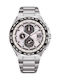 Citizen Eco-drive Radiocontrolled Ανδρικό Ρολόι Χρονογράφος Eco - Drive με Ασημί Μεταλλικό Μπρασελέ