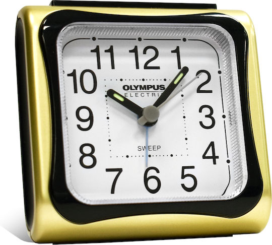 Olympus Silent Tabletop Clock with Indicators with Yellow Alarm Clock OL-962SP